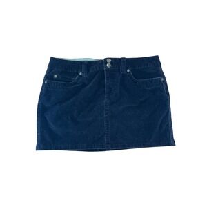 SO Stretch Black Corduroy Mini Skirt Womens Size 5 Double Button Y2K Indie Slim